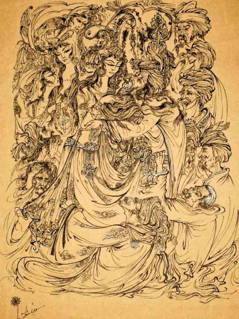 Nooshin Studio Style Iranian Miniature